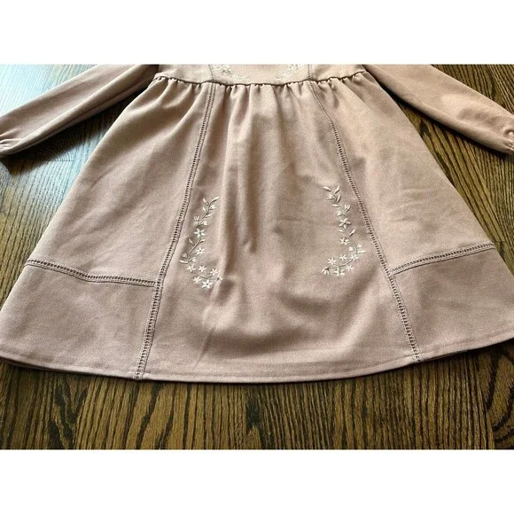 Space Grey Flower Embroidery Dress (Size 6) - Picture 3 of 6